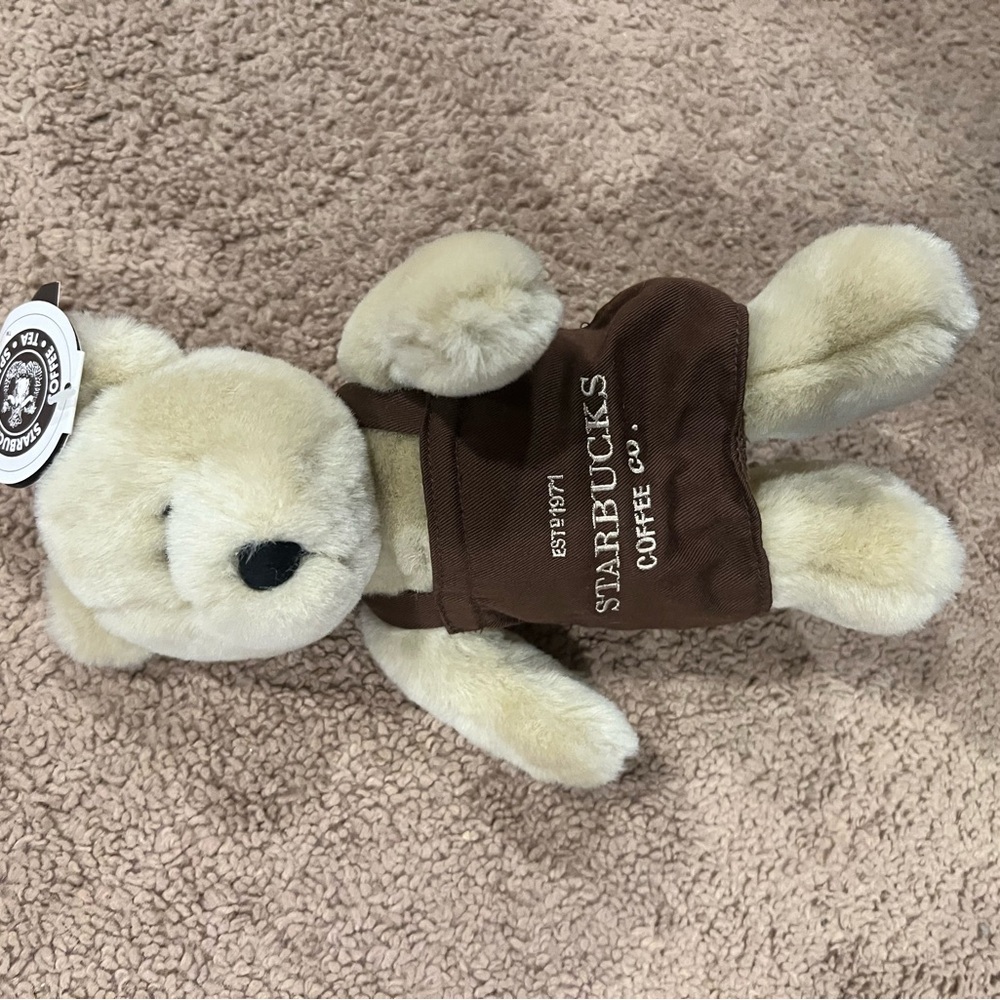 Starbucks Bearista Pike Place Cream Plush Bear with Brown Apron-2003